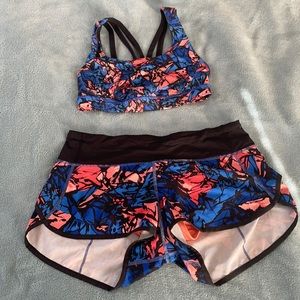 Lululemon shorts and matching sports bra